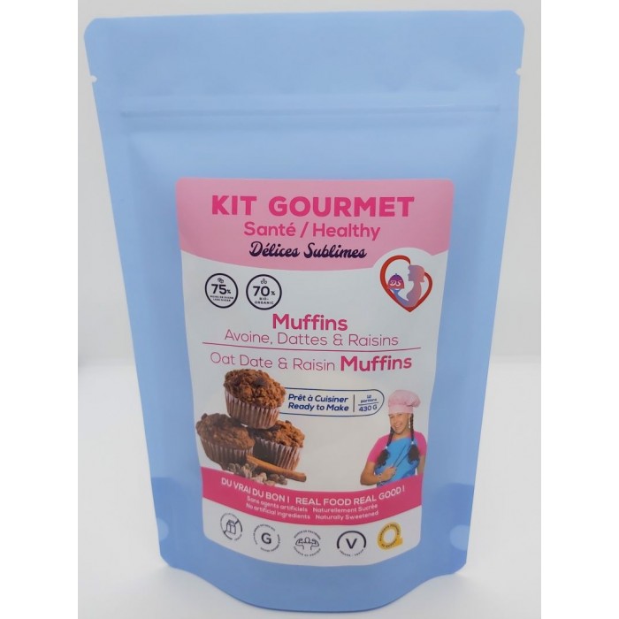 Kit Gourmet - Muffins Avoine, Dattes et Raisins