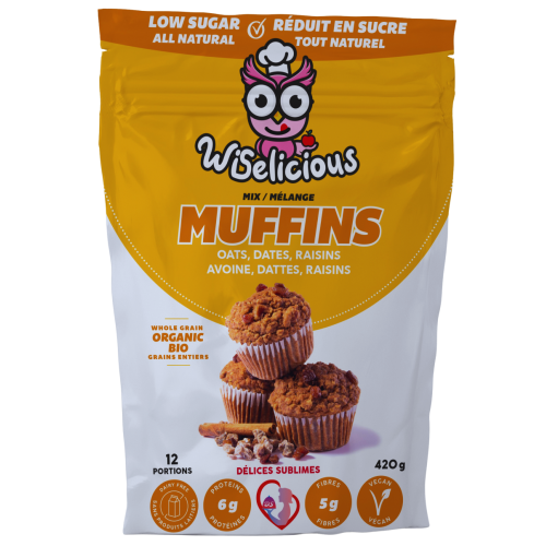 Muffin Avoine, Dattes et Raisins - Mélange Wiselicious de Délices Sublimes
